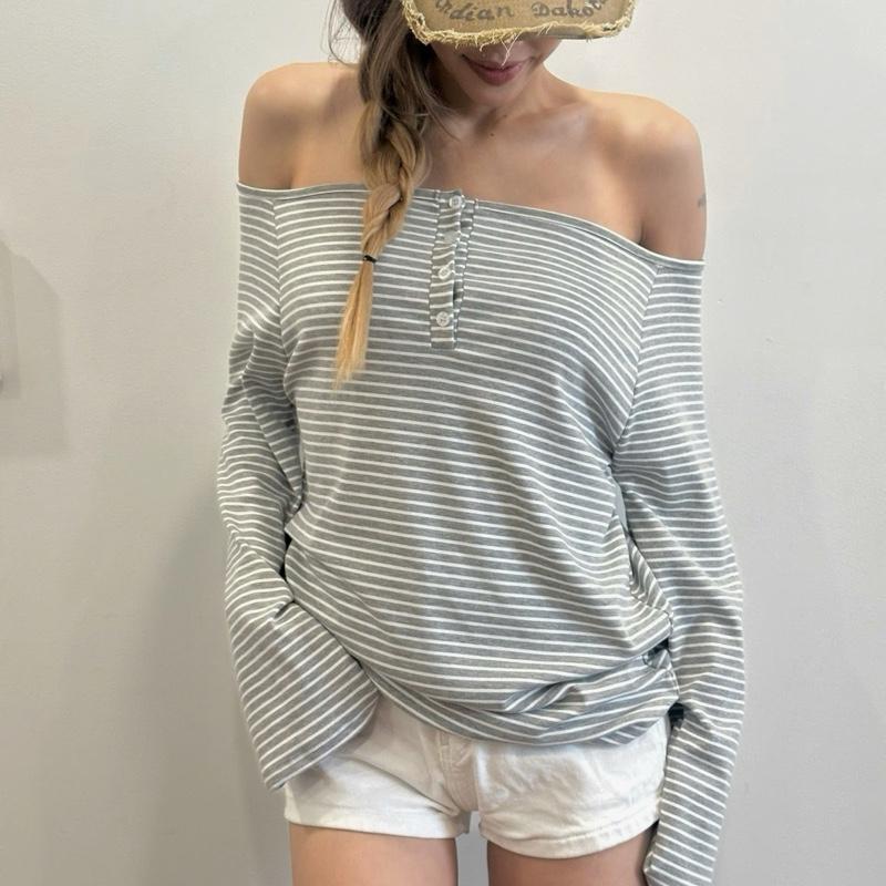 Áo tay dài SWEATER trễ vai basic hàn quốc