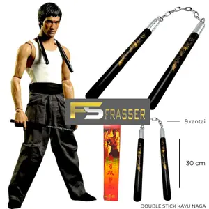 Frasser Nunchaku Double Stick Besi Kayu Busa Tongkat Beladiri Karate Stainless Dbs 06