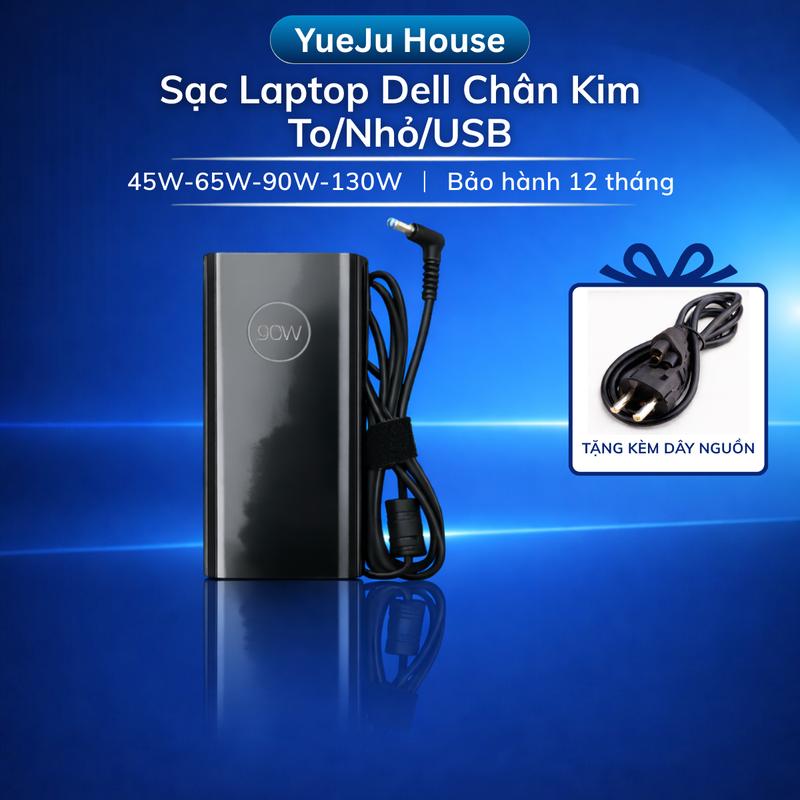 Kèm quà tặng dây nguồn Sạc Laptop cho máy Dell chân kim to sạc thường công suất…