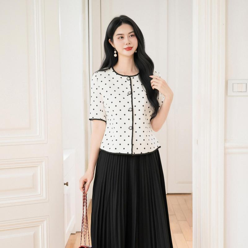 Áo khoác Nữ Tweed bi cao cấp Nữ Trung Niên Thanh Lịch, Trang Nhã tặng mẹ Thương Hiệu Thiều Hoa AK5L0244