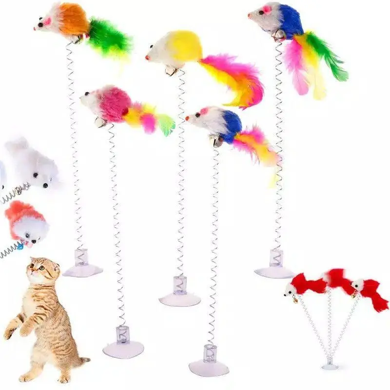 MAINAN KUCING SPRING CAT TIKUS BULU PLASTIK CAT TOYS CATTOY 0