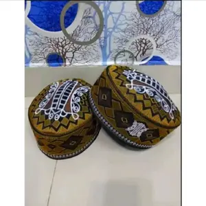 Peci kopiah pria terompah pakistan motif pintu aceh logo terbaru Abu Coklat Songkok