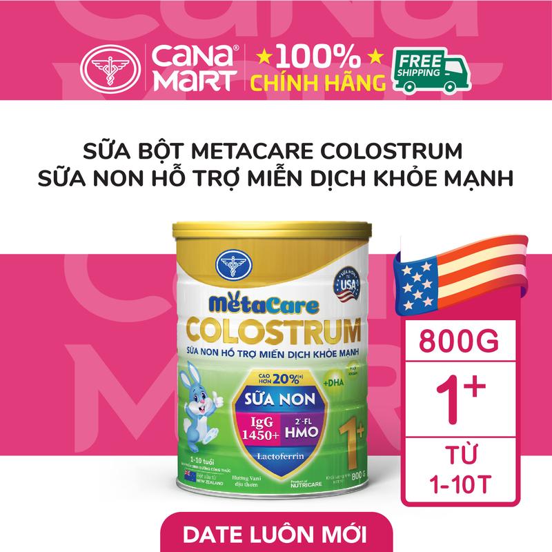   Nutricare  Sữa bột Metacare Colostrum Phát Triển Toàn Diện Sữa Non Biếng Ăn Nhẹ Cân Tăng Sức Đề Kháng 800g - Dinh Dưỡng Đặc Biệt Cho Trẻ Em 