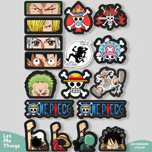setiker anime ONE PIECE for helm  case hp laptop lemari brand aesthetic black white