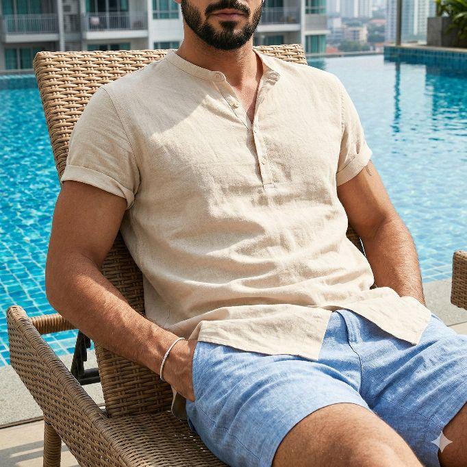 Celana Pendek Slim Hypoallergenic Linen Premium Casual Santai Pantai Liburan Rumah Sport Tidur Bahan Linen Desain Slim Fit Celana Pendek Slim Hypoallergenic Linen Premium Casual Santai Pantai Liburan Rumah Sport Tidur Bahan Linen Desain Slim Fit