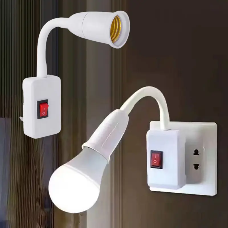 Đui Đèn, [Ze], Ổ Cắm Bóng Đèn Thực Dụng Ổ Cắm Bóng LED Tiết Kiệm Năng Lượng, Giá Đỡ Mở Rộng Linh Hoạt Xoay Có Thể Điều Chỉnh Đế Đèn, An Toàn Và Chắc Chắn, Thích Hợp Sử Dụng Tại Nhà, Đèn LED 0
