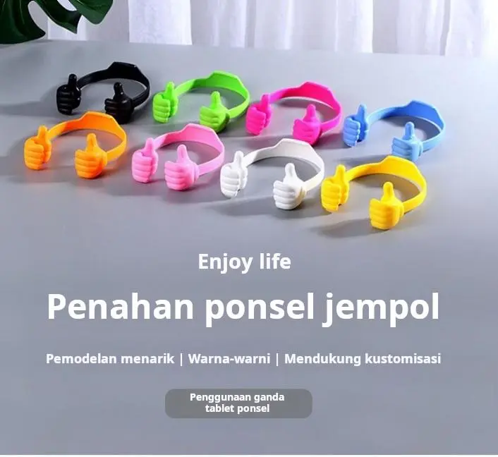 Thumb dudukan ponsel rumah multi-fungsi kepribadian kreatif malas drama desktop tablet berdiri 2