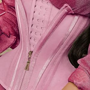 Cinturón elástico rosa para mujer con cierre de cremallera - Timing Shapewear, cinturón de corsé ajustado con control abdominal | Ajustable + cierre de gancho y ojal, lavar a mano | Cinturón de cintura estilizado