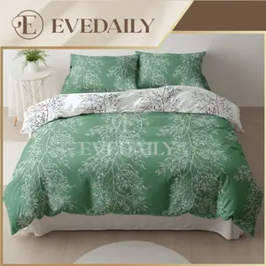 Bed Cover Set Green Ara Mix White Ara - 90x200 - 200x200 - Evedaily