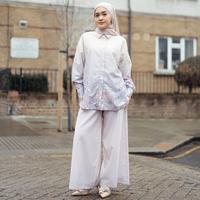 Gambar HijabChic x Haidee & Orlin - Calla Pants Celana Wanita breathable - Petal Blush, S dari HijabChic Kota Bandung 3 Tokopedia