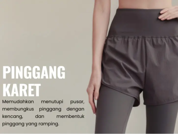 Celana Olahraga Wanita 2 In 1 High Waist Polos, Legging + Inner Celana untuk Gym, Bersepeda, dan Yoga. Bahan Cepat Kering, Nyaman dan Stylish untuk Aktivitas Olahraga Anda! Outdoor Pakaian Sport 6