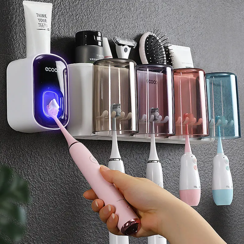 【SG STOCK READY】 NO NAILS!!! Wall Mount Toothbrush Holder Automatic ...
