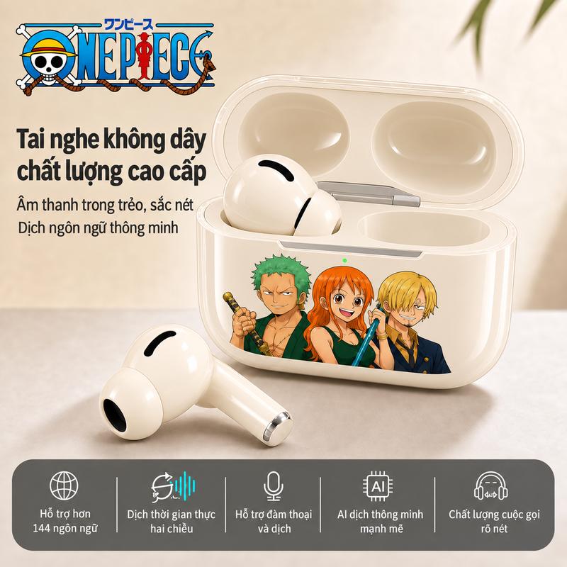 ONE PIECE——One Piece Tai nghe không dây chất lượng cao cấp âm thanh trong trẻo sắc nét hỗ trợ hơn 144 ngôn ngữ dịch thời gian thực hai chiều