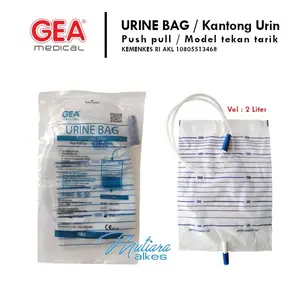 1 Pcs - Urine Bag GEA model Push Pull 2000ml urinebag kantong Urin