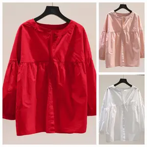 BLOUSE OLIVIA OVERSIZE JUMBO LENGAN PANJANG TERBARU KEMEJA WANITA Atasan Katun Dewasa Cewek Baju Casual