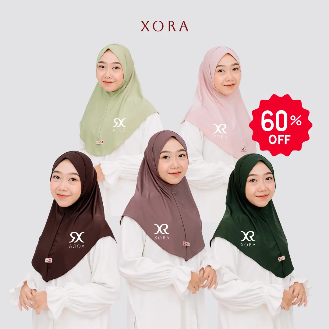 (Xora) Mazaya Hijab Malay Size M - Hijab Lolly Kerudung Wanita Muslim Instan Daily Malay Non Pad