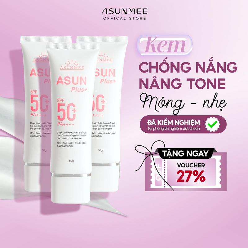 Combo Kem Chống Nắng Vật Lý & Hóa Học ASUN SPF 50+ FA++++ Nâng Tone Nhẹ Nhàng
