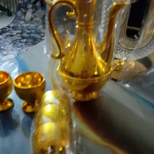 1Set teko anggur penarik kekayaan Set Ibadah Cangkir Dewa Keberuntungan - 1Pot + 3Cup