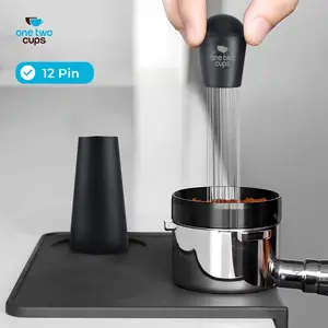 Jarum Kopi Espresso WDT 12 Pin Needle Distribution Tool One Two Cups Warna Hitam