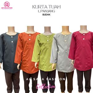 KURTA TUAH COTTON BUDAK/KURTA RAYA LENGAN PANJANG BUDAK/KURTA MURAH/KURTA COTTON PREMIUM Pastel Baju