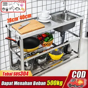 Wastafel Portable Bak Cuci Piring Portable Tempat Cuci Piring Panjang Paket Lengkap Kitchen Sink Stainles Bak Cuci Piring Wastafel Cuci Piring Portable