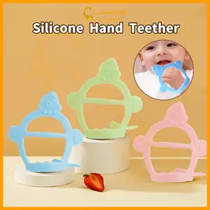 LAKOE Gelang gigitan bayi / Bracelet teether / mainan gigitan bayi biru gigi merah Teether Bayi