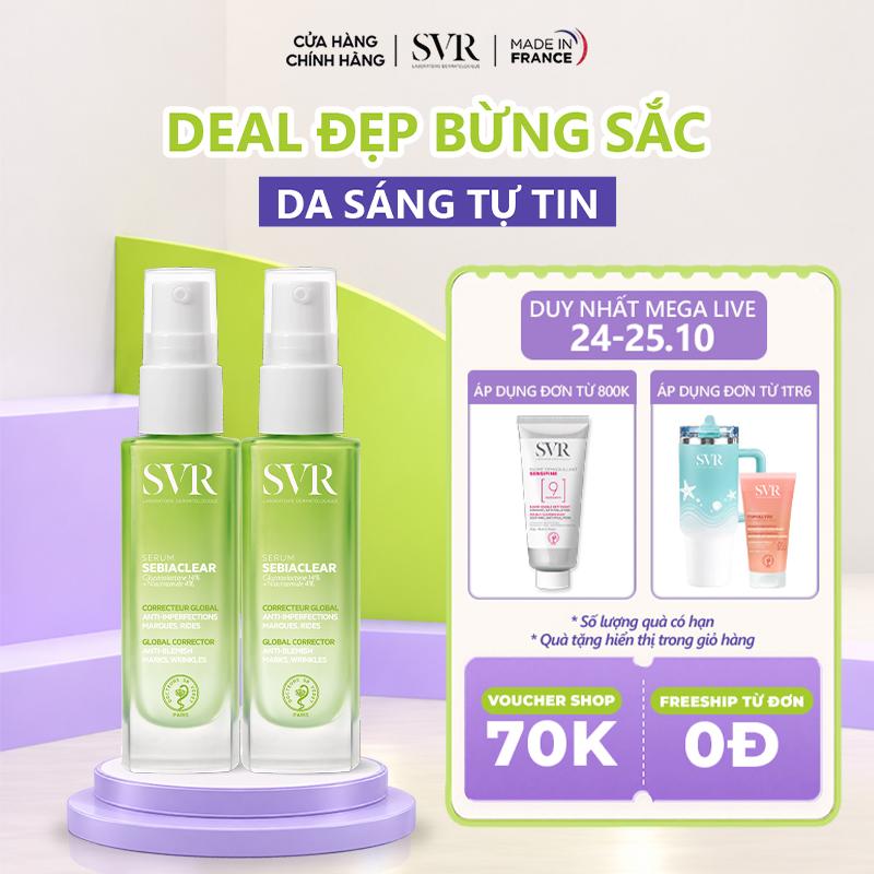 Bộ đôi tinh chất giảm mụn, mờ thâm sau 7 ngày SVR Sebiaclear Serum 30ML
