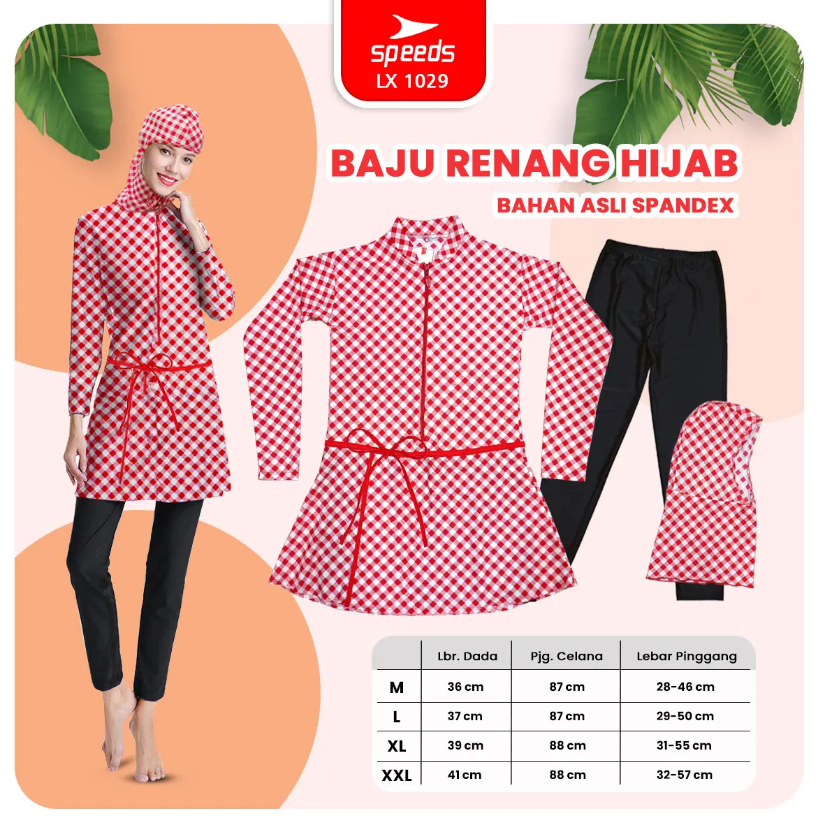 SPEEDS Baju Renang Muslim Spandex Wanita Hijab Perempuan Remaja / Baju Renang Anti Terawang 1029