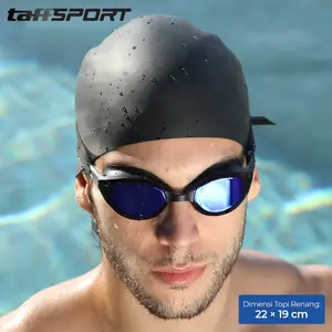 TaffSPORT Topi Renang Silicone Penutup Kepala Swim Cap