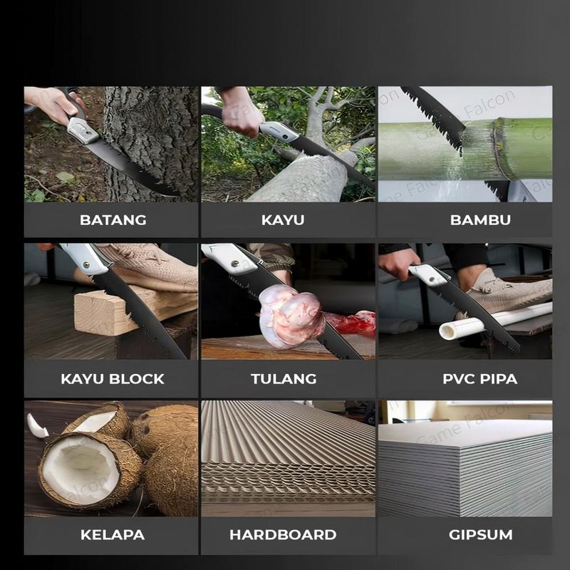 Product Introduction of Gergaji Lipat Portabel Folding Wood Hand Saw GERGAJI POHON GERGAJI KAYU 210mm - 250mm -300mm - Hitam 17
