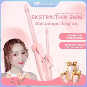 HIR-014 Curling Keriting Rambut Curling iron 9mm Curly Styler Catokan Curly min Curly Hair Kering Sisir Kriting