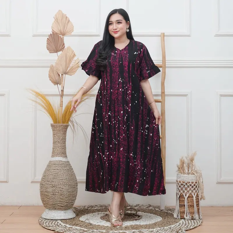 Dress Busui Rampel Amora LD 120 Jumbo Twill Ori Semata Kaki Jumbo Panjang Busui Friendly Bumil Busui Rampel Murah Kekinian 0