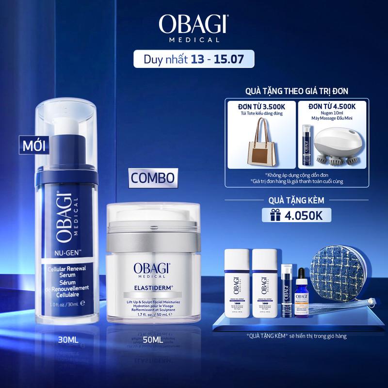 Bộ đôi Serum kích hoạt năng lượng tế bào OBAGI NU-GEN 30ml & Kem Dưỡng Chuyên Sâu Làm Mờ Nếp Nhăn OBAGI Elastiderm Lift up & Sculpt Facial Cream 50ml
