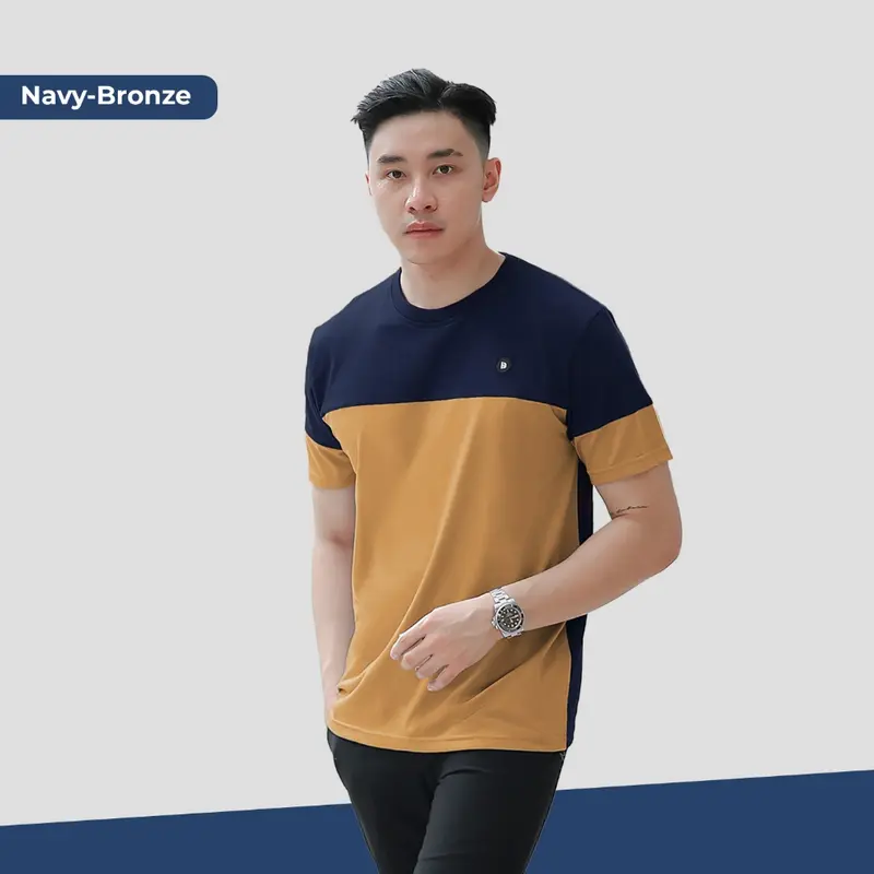 BROGUY Kaos Polos Color-Block Casual Combed 24s Tebal Nyaman 6