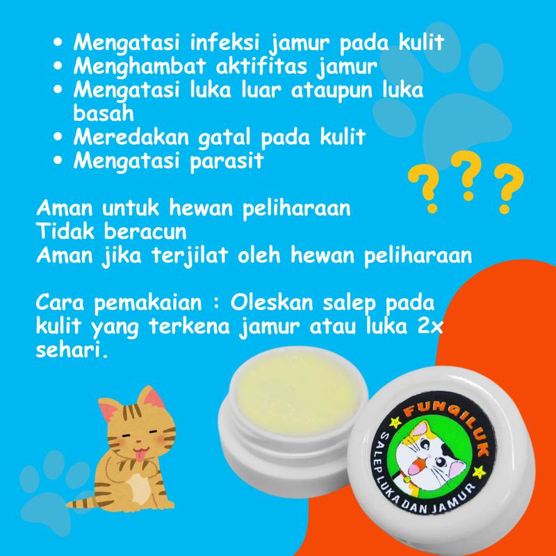 Salep Krim Fungiluk Penghilang Jamur Scabies Kulit Kucing Anjing Anti Gatal Hewan Peliharaan Aerizoo 2