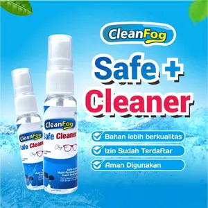 Cairan Pembersih Kacamata Semprot Safe+Cleaner Murah 2023 Perempuan Laki-laki Frame Glasses - Plastik