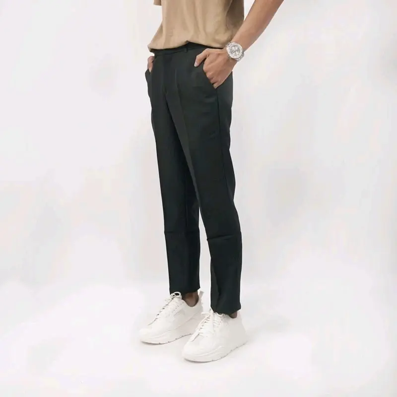 Celana Formal Kantor Pria Hitam Kain Woll Premium
