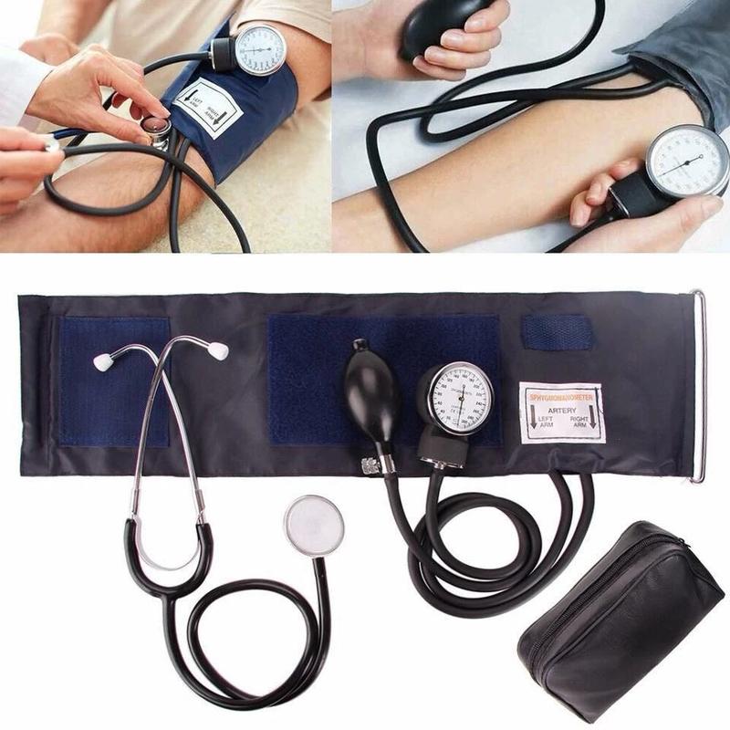 High Quality 2PCS SPHYGMOMANOMETER MANUAL BLOOD PRESSURE | Manual Blood Pressure Measure Cuff Stethoscope | Blood Pressure Monitor | Arm Blood Pressure Monitoring | Sphygmomanometer Sets | Manual BP Monitor Set | Measure Device Kit 1
