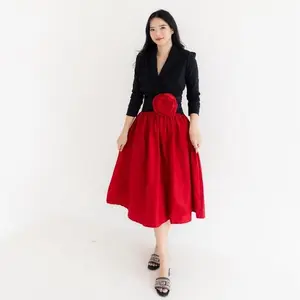 HERFIT alea dres bodycone + belt bunga+ pesta