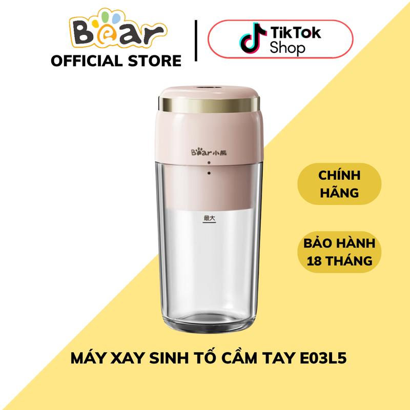 Máy Xay Sinh Tố Cầm Tay BEAR LLJ-E03L5, 6 Lưỡi Dao Inox 304, Xay Sinh Tố/Sữa Lắc, Sạc Pin Tiện Lợi, Dễ Dàng Mang Đi Du Lịch/Tập Gym/Cắm Trại, Bảo Hành 18 Tháng