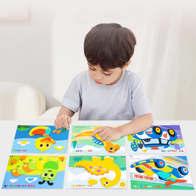 3D EVA Foam Sticker Puzzle Game DIY Cartoon Animal Learning Education ...