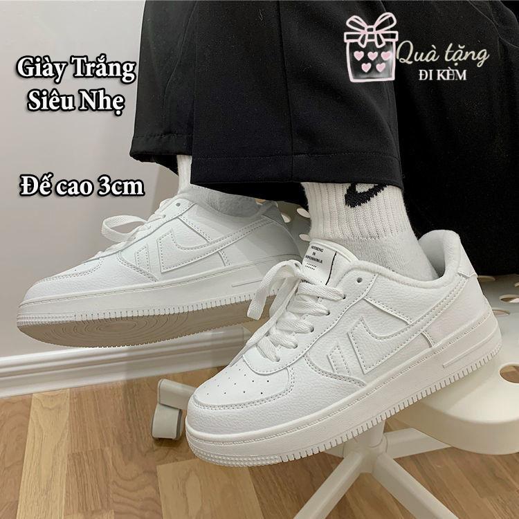 (Tăng 1 Size) Giày thể thao nữ siêu HOT hit 2025 đế cao su cao 3cm siêu nhẹ siêu êm T03 Shoes Sneaker, váy và quần Jean giày trắng đế thấp đi học giầy cho nữ giầy dép giay nu giare giày đôi nam nữ giày girl phố