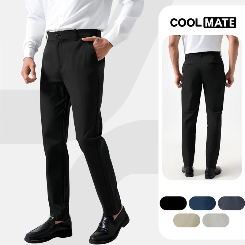 Quần dài nam Kaki Excool, Quần âu dáng slimfit/dáng suông straight co giãn, quần âu, chống UV - Coolmate