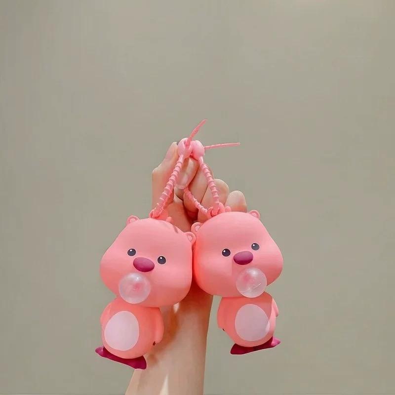 Mainan Gantungan Kunci Gelembung Loopy yang Dapat Ditekan Boneka Plush Ruby untuk Gadis Gantungan