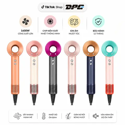 Máy Sấy Tóc Siêu Tốc DPG 2026 – Tạo Kiểu Nam Nữ, Nóng Lạnh, Kim Loại, BH 12 Tháng