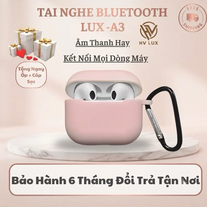 ( LUX-A3 ) Tai Nghe Bluetooth Không Dây LUX A3 , Âm Thanh Hay, Êm Ái. Có MICRO Nghe Gọi ,Tặng Ốp-Cảm Ứng Chạm, Kết Nối Mọi Dòng Máy- tai nghe không dây , Hiệu HVLUX .
