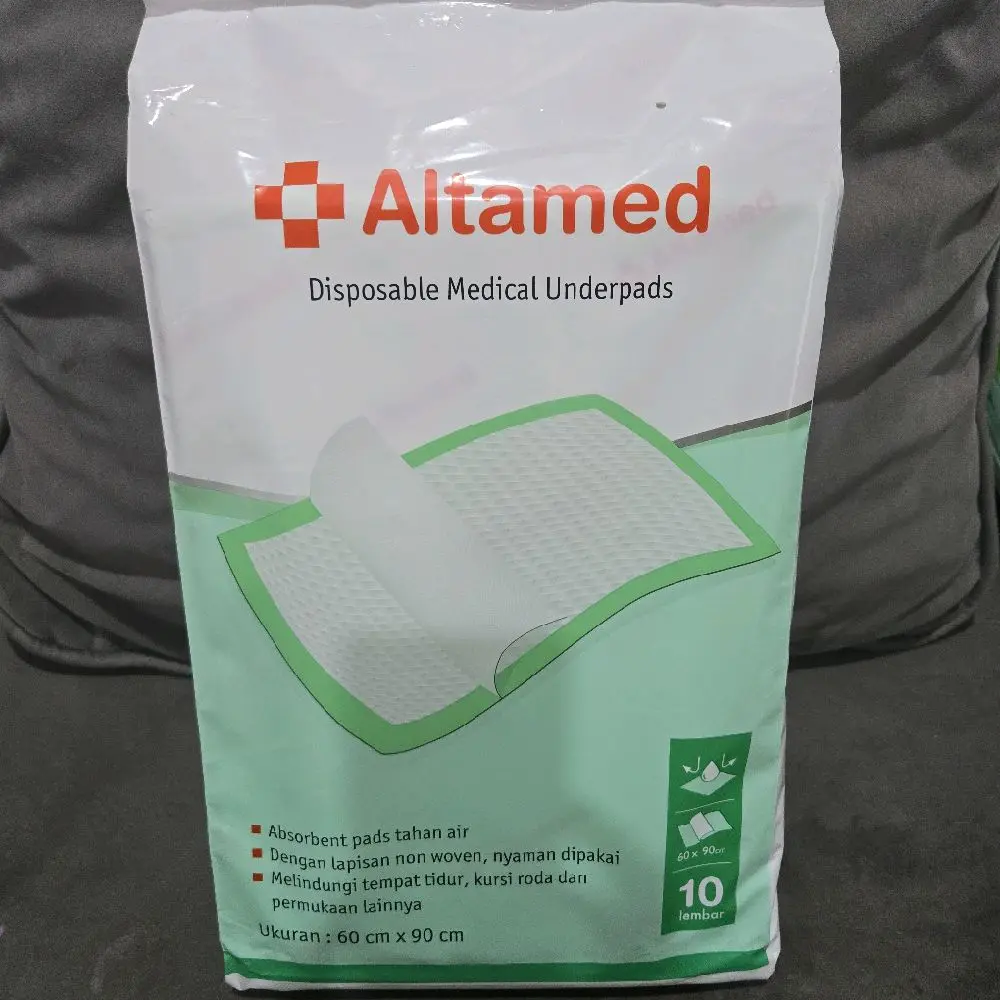 Altamed Underpad Altamed 60x90cm Perlak Sekali Pakai Absorbent Pads Tahan Air Dengan Lapisan Non Woven Nyaman Dipakai