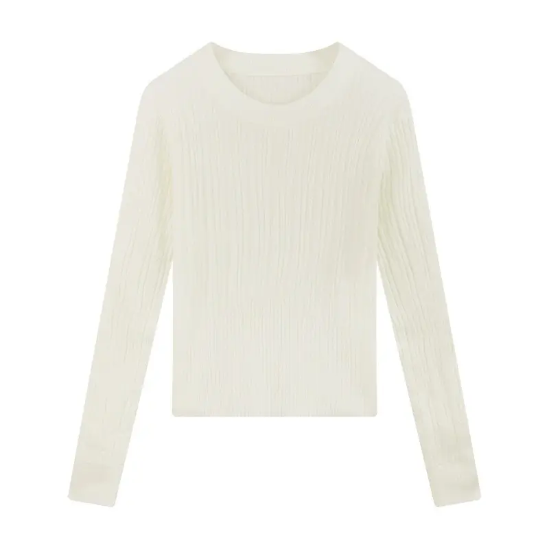 Atasan Rajut Wanita Lengan Panjang Korean Round Neck 8219 Knitwear Atasan Nyaman Kerah Bulat - Inner Outer Sweatshirt Top - Lembut Baju Cardigan Baju Cardigan 4