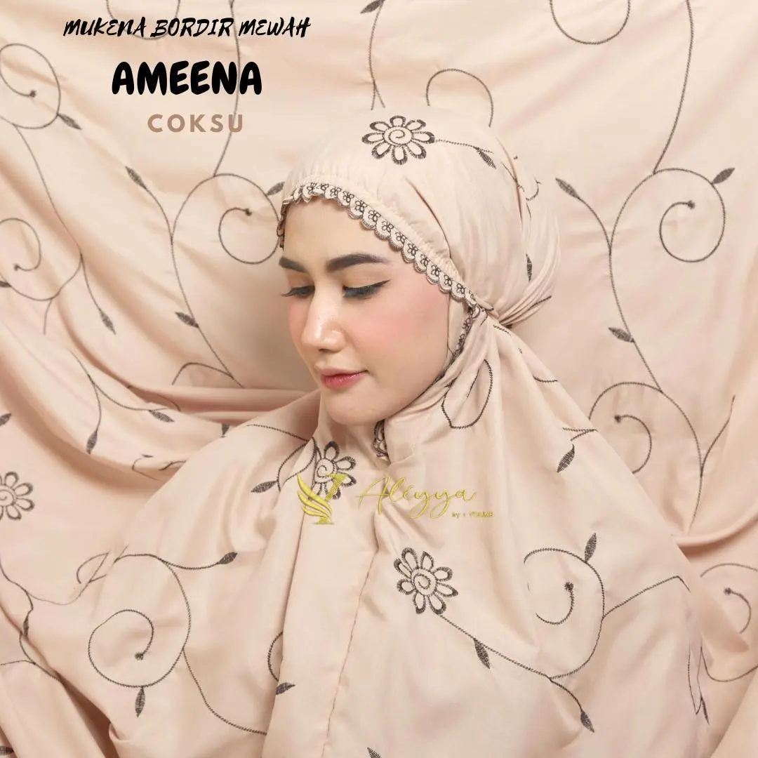 Mukena Dewasa Gracella Dengan Bordir Mewah berbahan katun