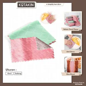 KOTAKIN Serbet Kain Dapur Lap Kebersihan Serbaguna Anti Minyak Air Halus Pengering Piring